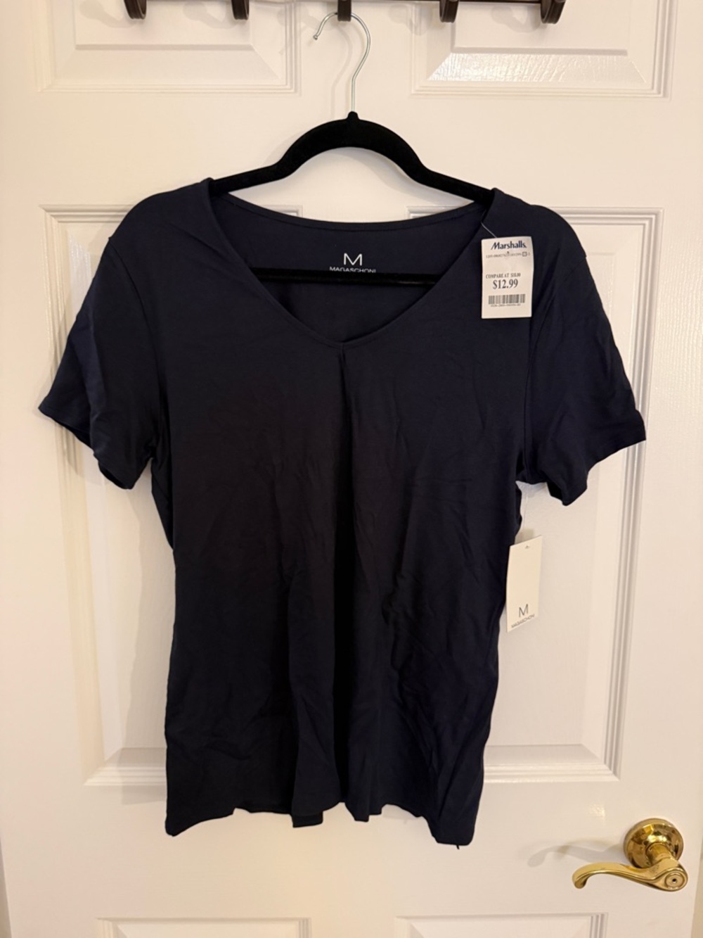 Magaschoni Navy V-Neck Short Sleeve Tee